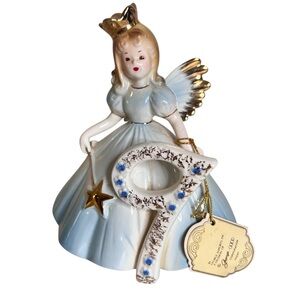 Vintage Josef Originals Growing Up Girls 9th Birthday Angel Figurine with Tag